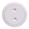 Beckson 6 Smooth Center ScrewOut Deck Plate  White