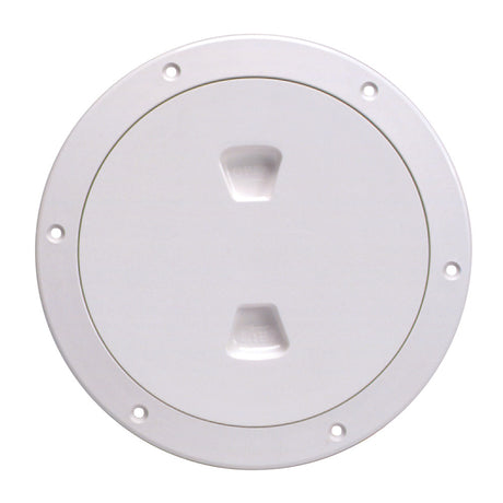Beckson 6 Smooth Center ScrewOut Deck Plate  White