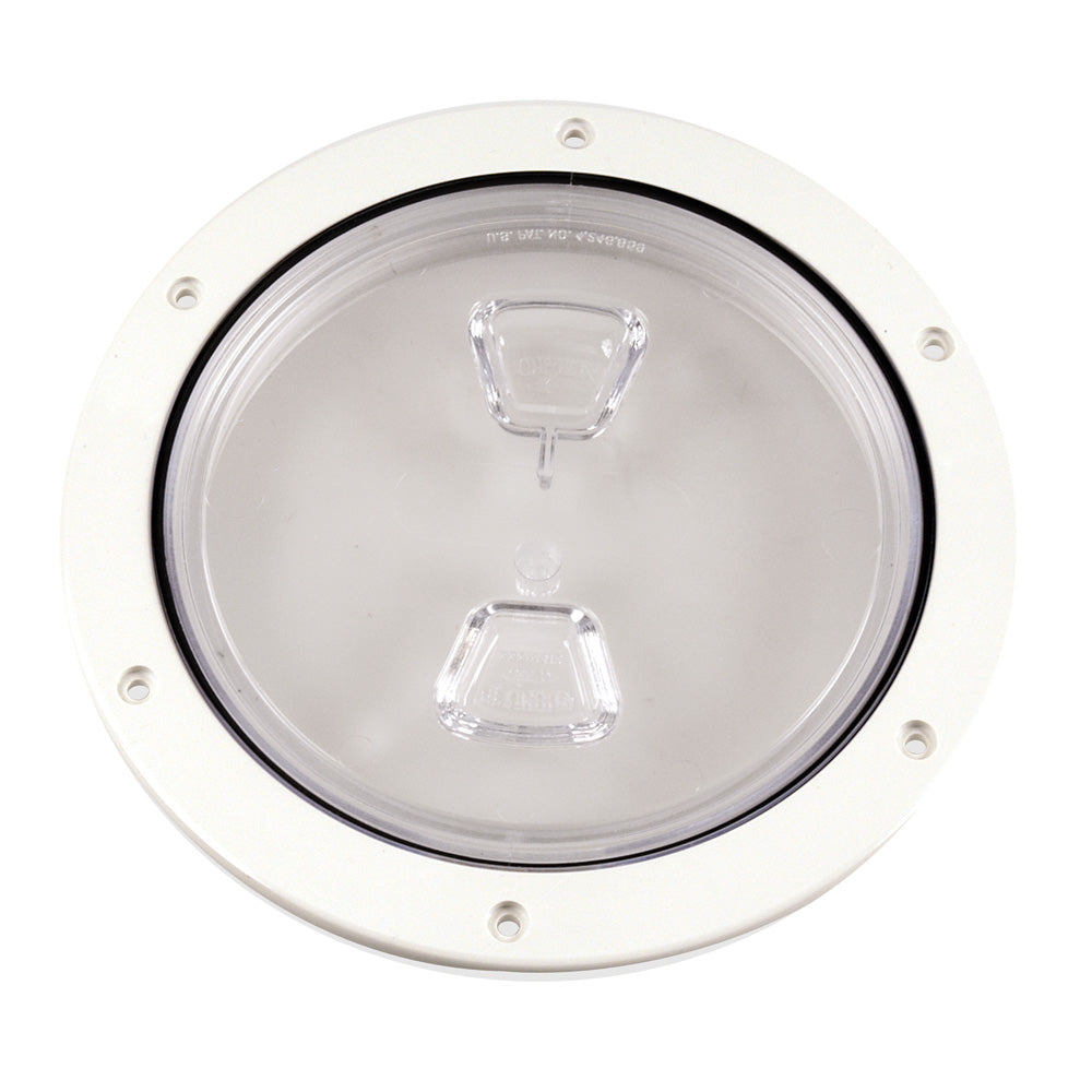 Beckson 6 Clear Center Screw Out Deck Plate  White