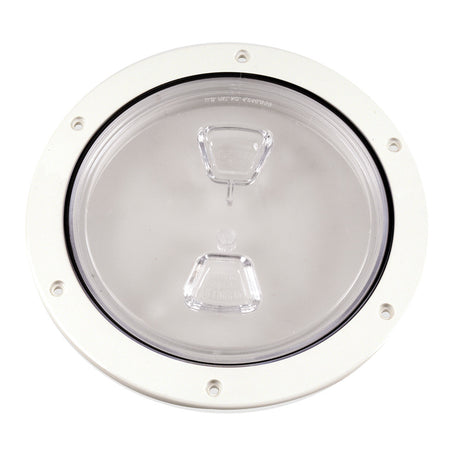 Beckson 6 Clear Center Screw Out Deck Plate  White