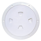Beckson 8 Smooth Center ScrewOut Deck Plate  White