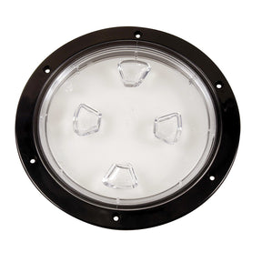 Beckson 8 Clear Center ScrewOut Deck Plate  Black