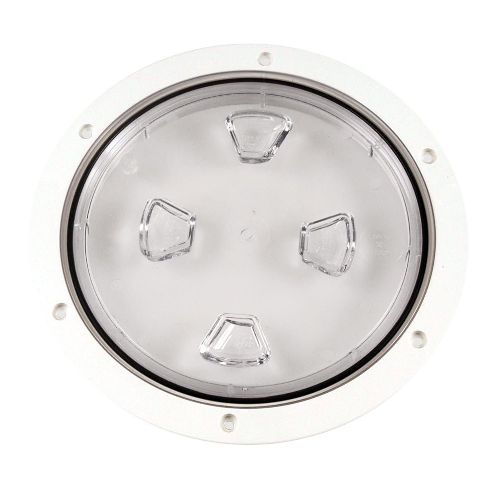 Beckson 8 Clear Center ScrewOut Deck Plate  White