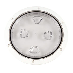 Beckson 8 Clear Center ScrewOut Deck Plate  White