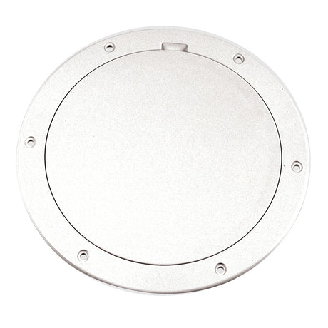 Beckson 6 Smooth Center PryOut Deck Plate  White