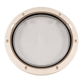 Beckson 8 Clear Center PryOut Deck Plate  Beige