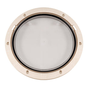 Beckson 8 Clear Center PryOut Deck Plate  Beige