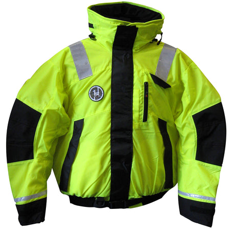 First Watch AB1100 Flotation Bomber Jacket  HiVis YellowBlack  Medium