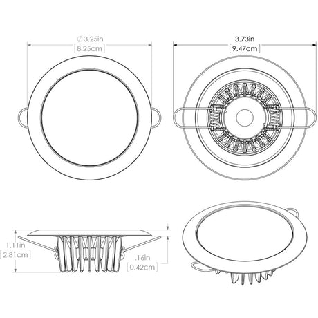 Lumitec Mirage  Flush Mount Down Light  Glass FinishPolished SS Bezel  White NonDimming