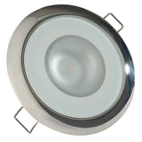 Lumitec Mirage  Flush Mount Down Light  Glass FinishPolished SS Bezel  White NonDimming
