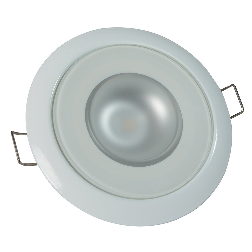 Lumitec Mirage  Flush Mount Down Light  Glass FinishWhite Bezel  2Color WhiteBlue Dimming