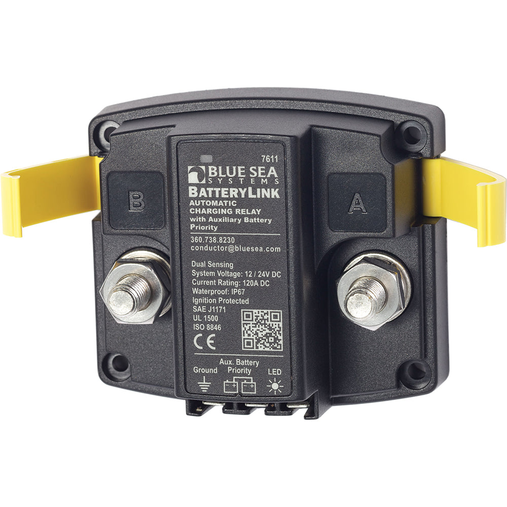 Blue Sea 7611 DC BatteryLink Automatic Charging Relay  120 Amp wAuxiliary Battery Charging