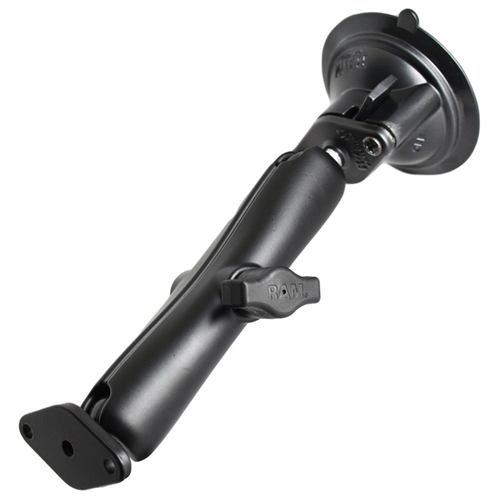 RAM Mount Twist Lock Suction Cup Mount wLong Double Socket Arm