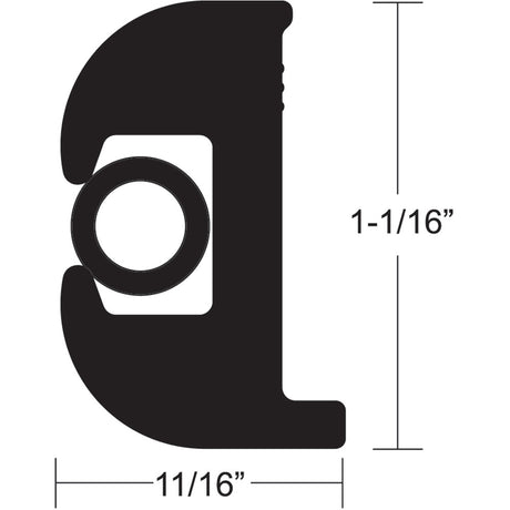 TACO Flex Vinyl Rub Rail Kit  Black wBlack Insert  70  1116 x 1116