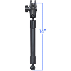 RAM Mount 14 Long Extension Pole w2 1 Ball Ends and Double Socket Arm