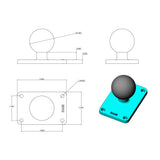 RAM Mount 2 x 3 Rectangle Base w15 Ball