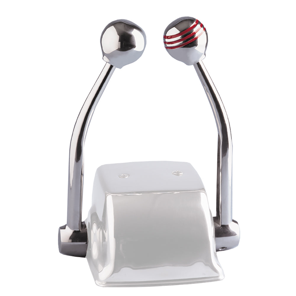 Schmitt Marine Standard Control Arm Set wRed Throttle Knob  Plain Shift Knob  Includes Arms  Knobs Only