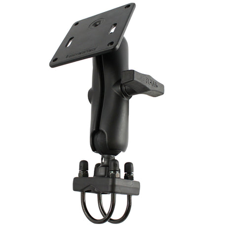 RAM Mount 15 Rail Mount wDouble UBolt Base  3625 Square Base VESA 75mm x 75mm Hole Pattern