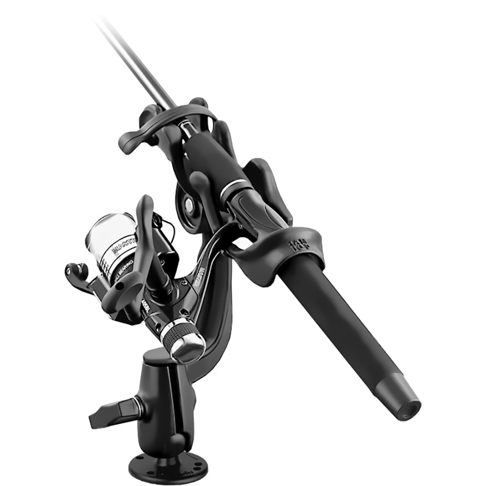 RAM Mount RAMROD 2000 Fishing Rod Holder wRAMROD Revolution RatchetSocket System  Round Flat Surface Base