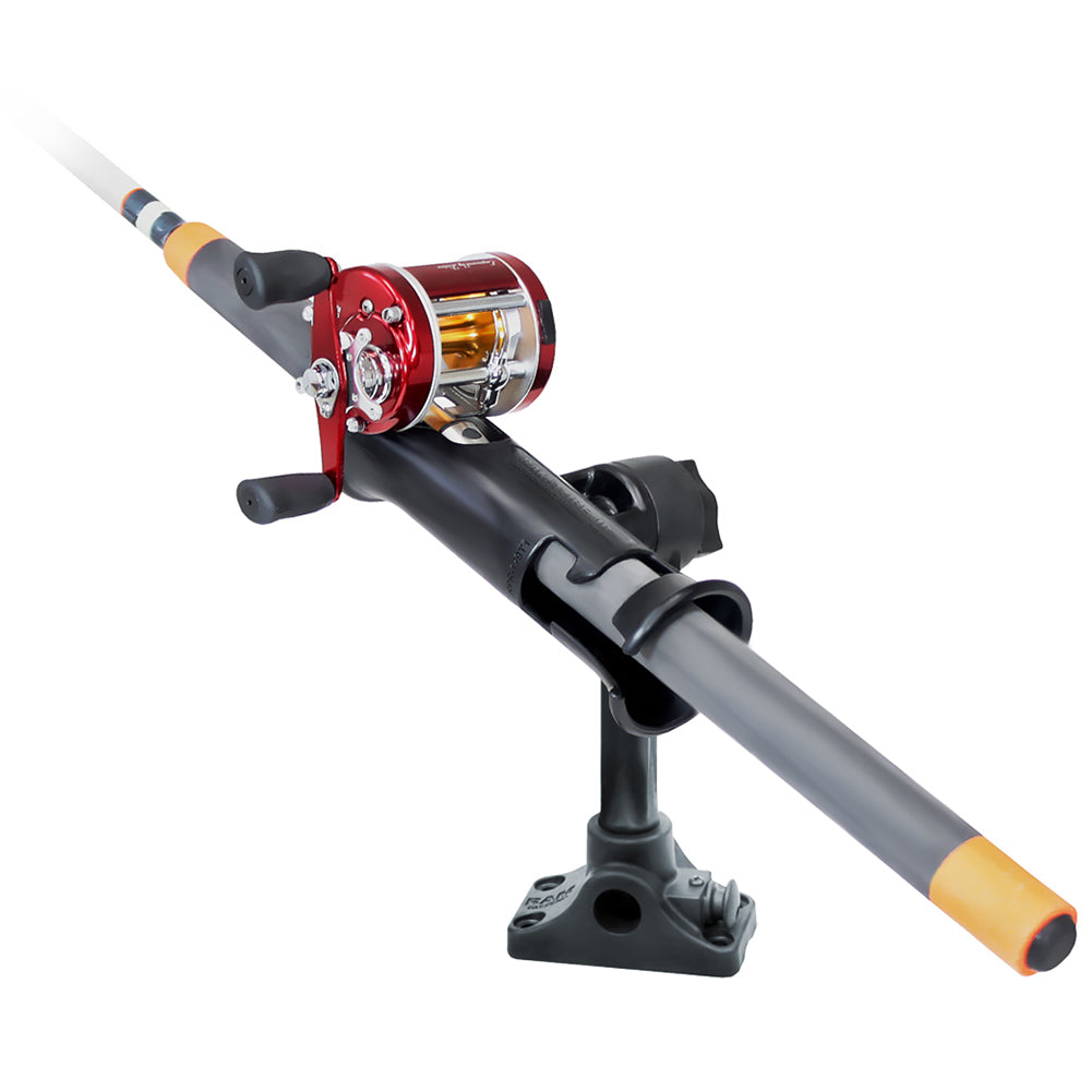 RAM Mount RAM Tube Jr Fishing Rod Holder Standard 6 Length Post Spline  Combo BulkheadFlat Surface Base wPlunger
