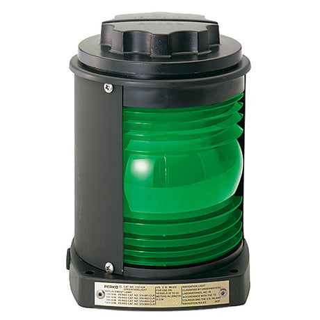 Perko Side Light  Black Plastic Green Lens