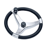 Schmitt Marine Evo Pro 316 Cast Stainless Steel Steering Wheel wControl Knob  135 Diameter