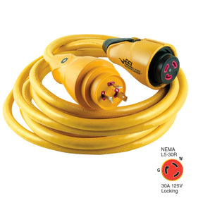 Marinco CS3025 EEL 30A 125V Shore Power Cordset  25  Yellow