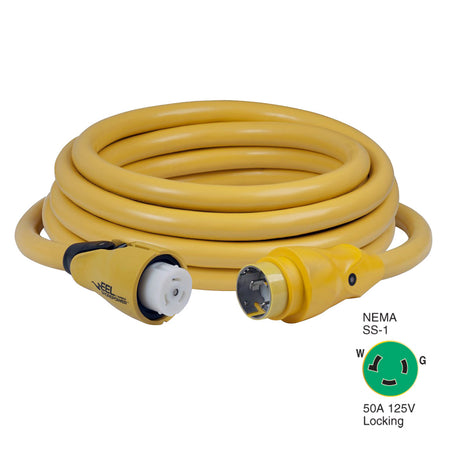 Marinco CS50325 EEL 50A 125V Shore Power Cordset  25  Yellow