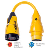 Marinco P50430 EEL 30A125V Female to 50A125250V Male Pigtail Adapter  Yellow