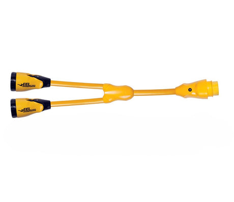 Marinco Y504-2-30 EEL (2)-30A-125V Female to (1)50A-125/250V Male "Y" Adapter - Yellow [Y504-2-30]
