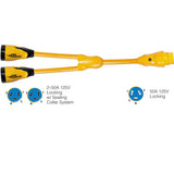 Marinco Y5042504 EEL 250A125250V Female to 150A125250V Male Y Adapter  Yellow