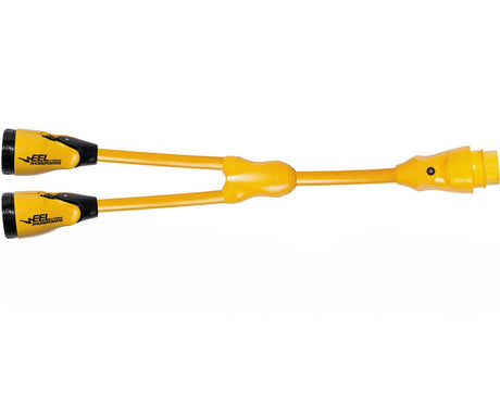 Marinco Y504-2-504 EEL (2)50A-125/250V Female to (1)50A-125/250V Male "Y" Adapter - Yellow [Y504-2-504]