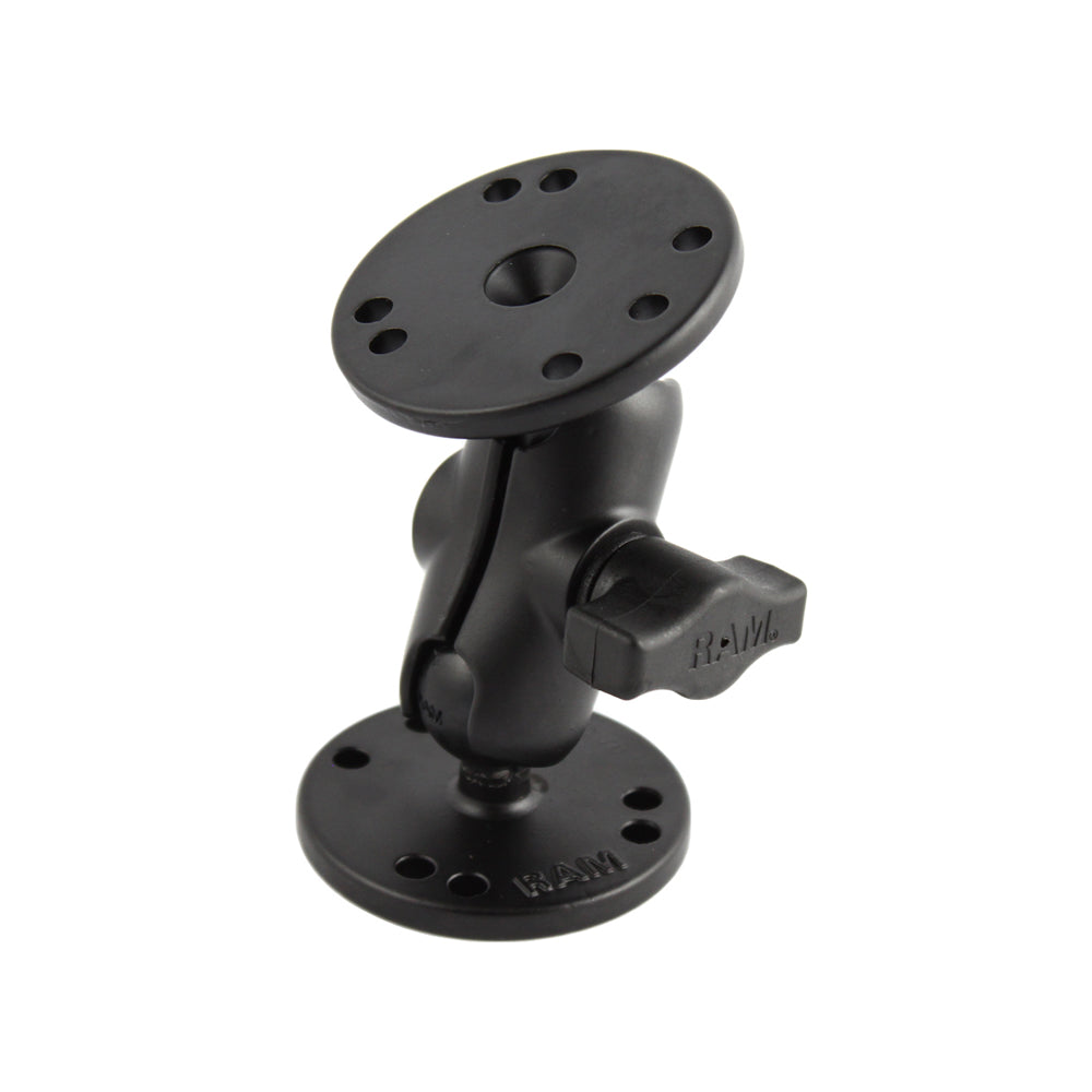RAM Mount 1 Ball Double Socket Short Arm w 2 25 Round Bases