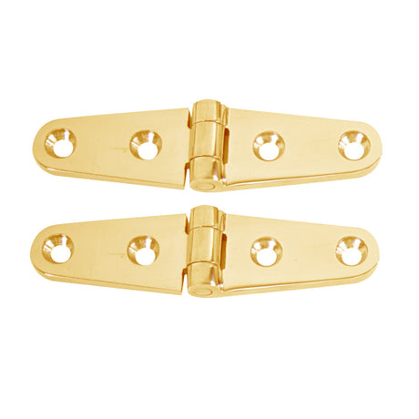 Whitecap Strap Hinge  Polished Brass  4 x 1  Pair