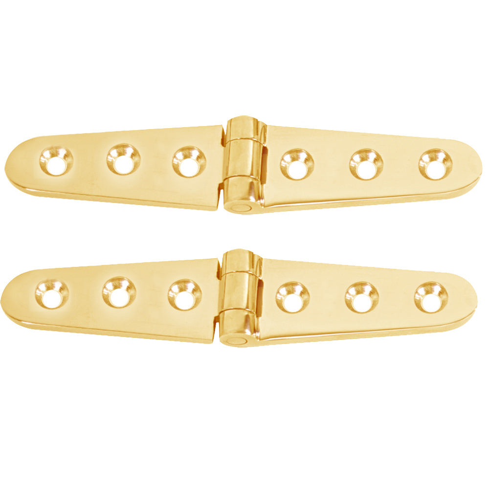 Whitecap Strap Hinge  Polished Brass  6 x 118  Pair