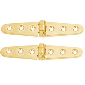 Whitecap Strap Hinge  Polished Brass  6 x 118  Pair