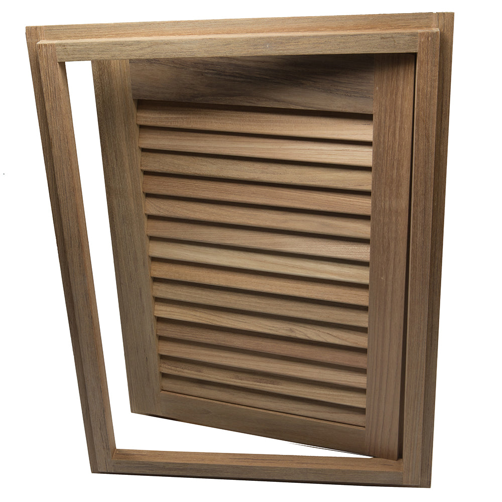 Whitecap Teak Louvered Door  Frame  Right Hand  15 x 20