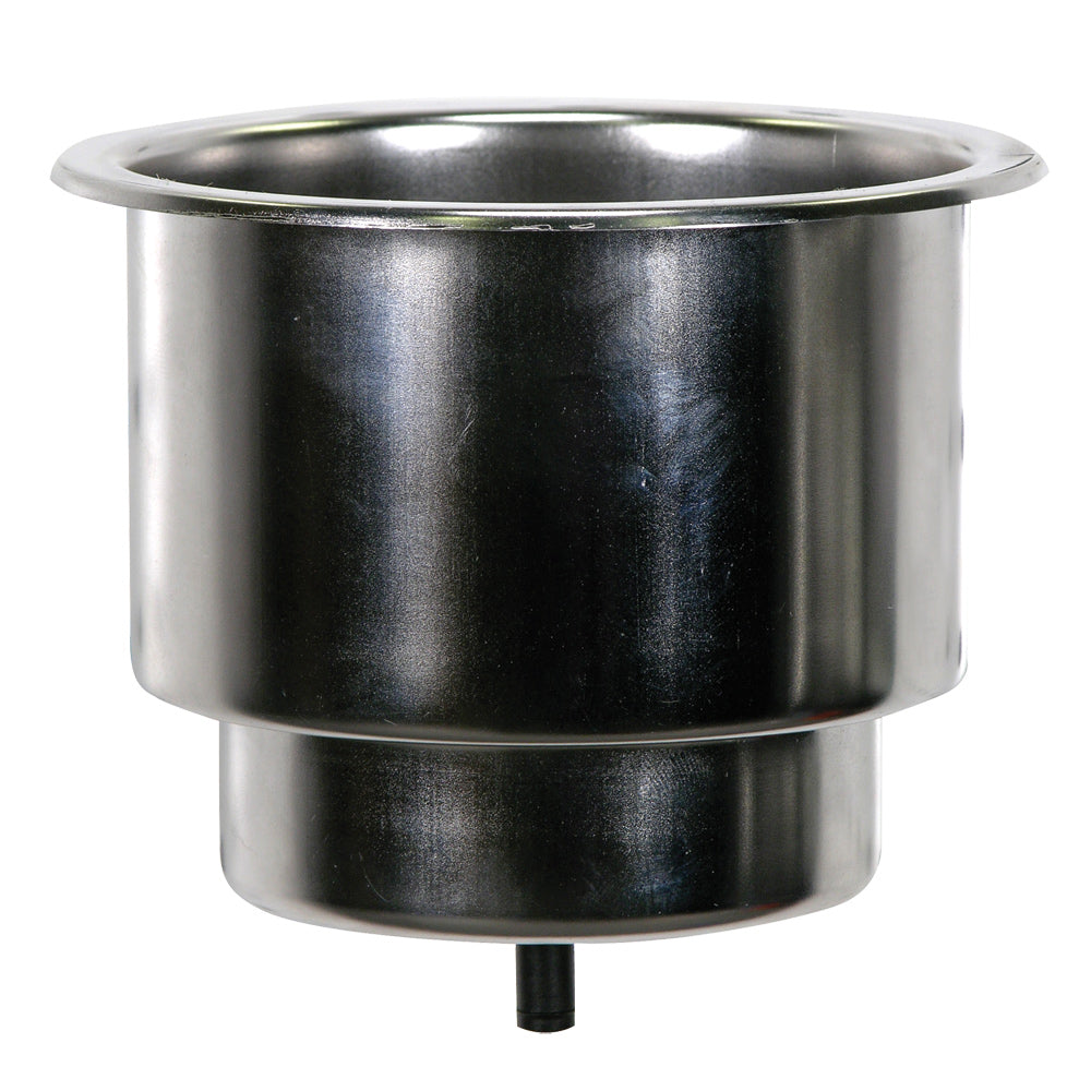 Whitecap Flush Cupholder wDrain  302 Stainless Steel