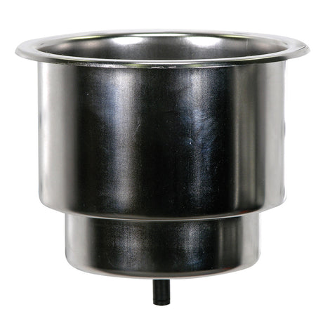 Whitecap Flush Cupholder wDrain  302 Stainless Steel