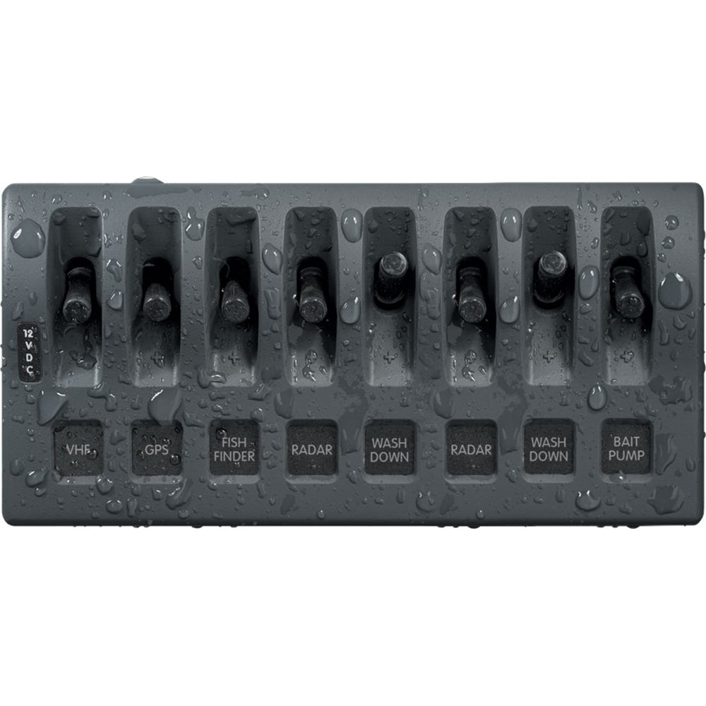 Blue Sea 4309 WeatherDeck 12V DC Waterproof Switch Panel  8 Position