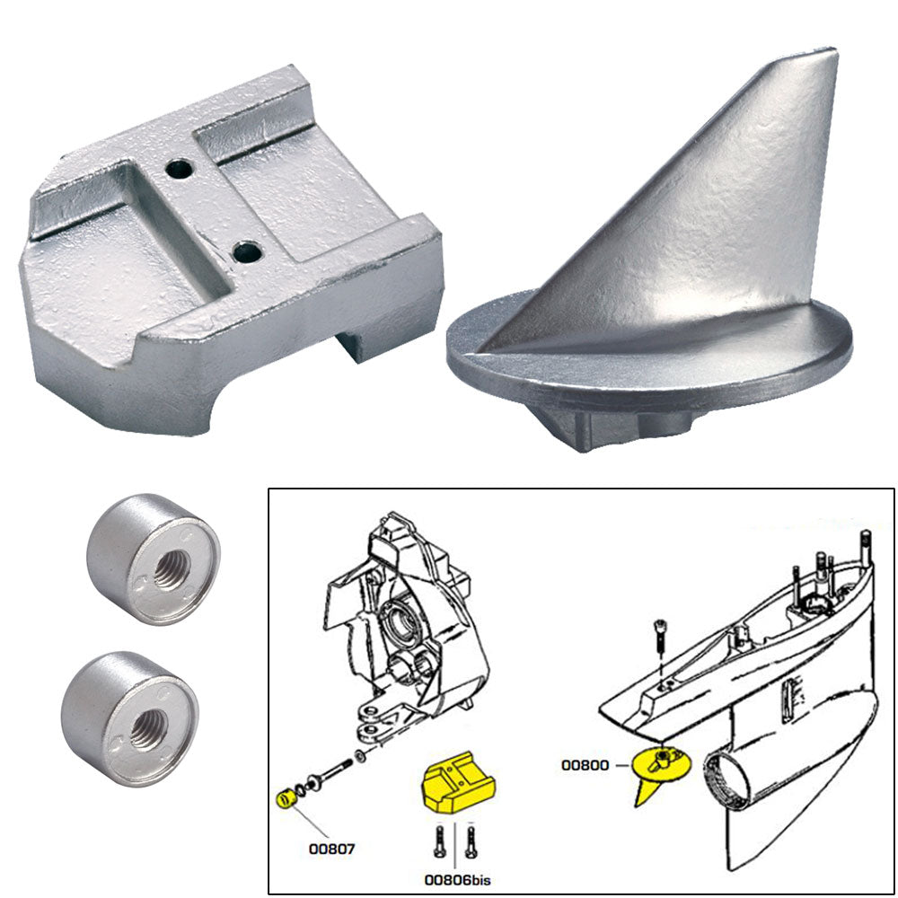 Tecnoseal Anode Kit wHardware  Mercury Alpha 1 Gen 1  Aluminum