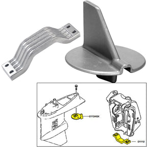 Tecnoseal Anode Kit wHardware  Yamaha 150200HP Left Hand Rotation  Aluminum