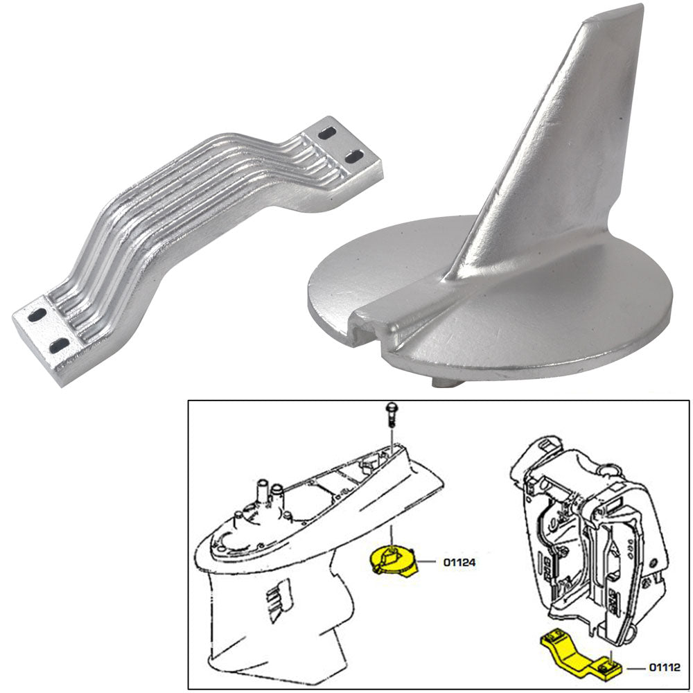 Tecnoseal Anode Kit wHardware  Yamaha 200250HP  Aluminum
