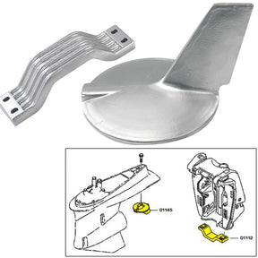 Tecnoseal Anode Kit wHardware  Yamaha 200300HP HiPerformance  Zinc