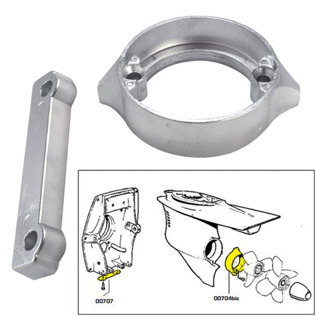 Tecnoseal Anode Kit wHardware  Volvo DuoProp 280  Aluminum