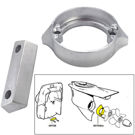 Tecnoseal Anode Kit wHardware  Volvo DuoProp 290  Zinc