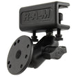 RAM Mount Glare Shield Clamp Mount wShort Double Socket Arm  Round Base Adapter wAMPs Hole Pattern