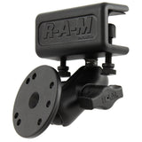RAM Mount Glare Shield Clamp Mount wShort Double Socket Arm  Round Base Adapter wAMPs Hole Pattern