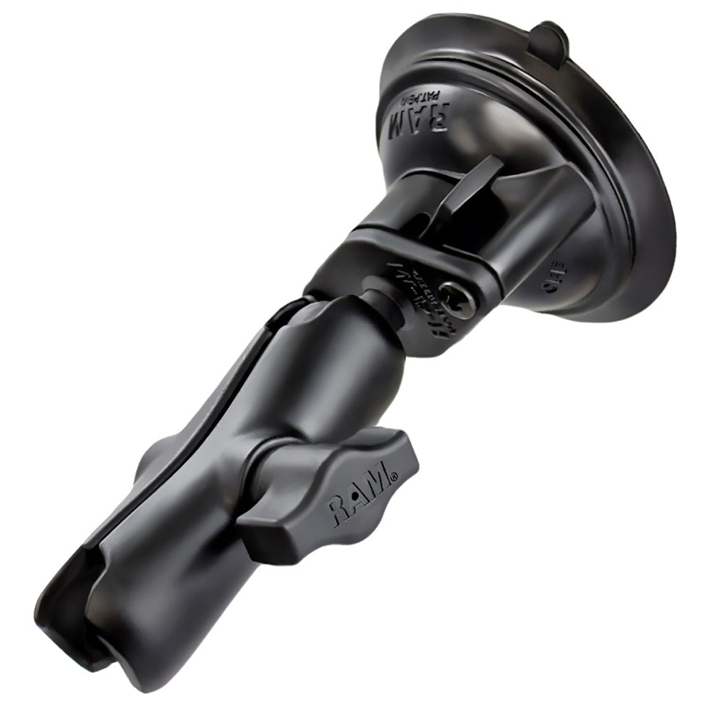RAM Mount 1 Diameter Ball Standard Length Double Socket Arm w325 Diameter Suction Cup Twist Lock Base