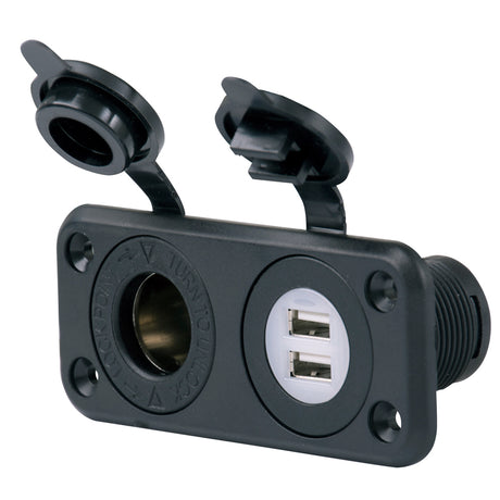 Marinco SeaLink Deluxe Dual USB Charger  12V Receptacle